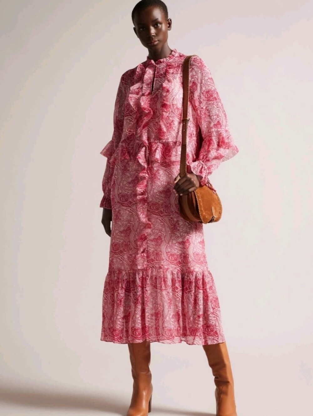 Ted Baker Paisley Ruffle Midi Dress